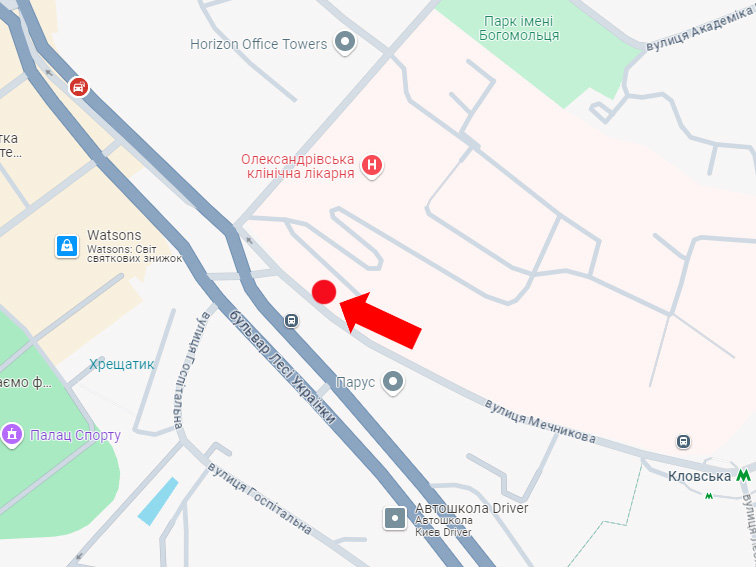 Реклама на остановках, Киев, Мечникова вул., 1, зупинка "вул. Басейна", (S повне бренд. = внутр. 7,9695 м2 + зовн. 7,9695 м2 + сіті 4,32 м2)