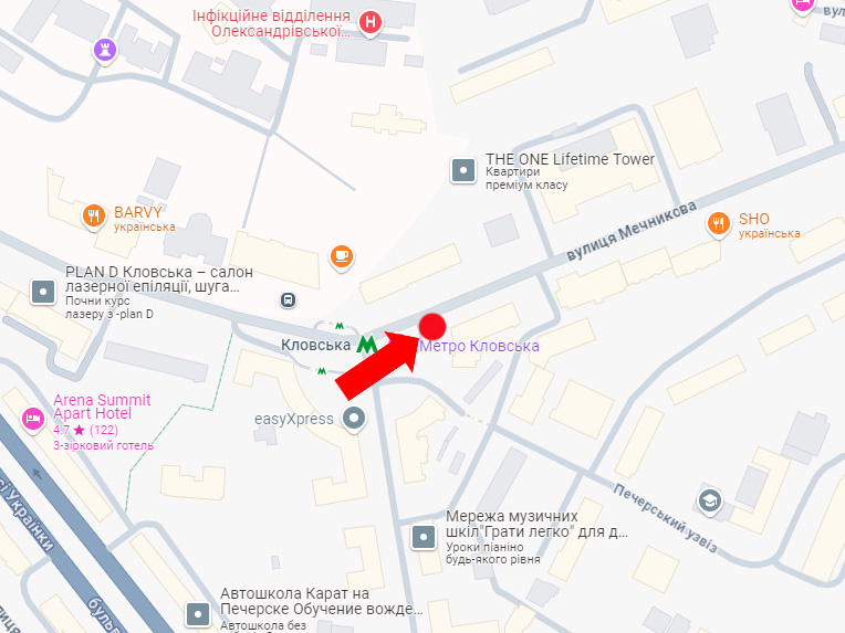 Реклама на остановках, Киев, Мечникова вул., 14, зупинка "ст.м. Кловська", (S повне бренд. = внутр. 7,9695 м2 + зовн. 7,9695 м2 + сіті 4,32 м2)