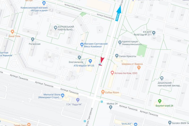 Реклама на остановках, Харьков, Петра Григоренка пр-т, 4-Б (зупинка Олімпійська), з центру