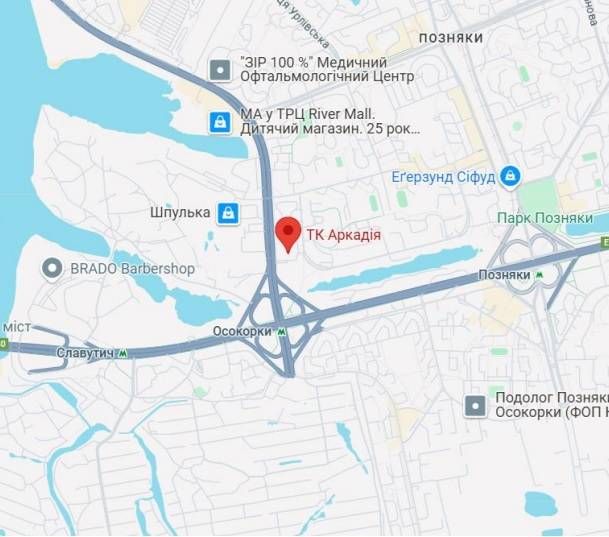 Led екран/Відеоборд, Київ, Дніпровська набережна, 33, ЕКРАН НА ФАСАДІ ТК “АРКАДІЯ”