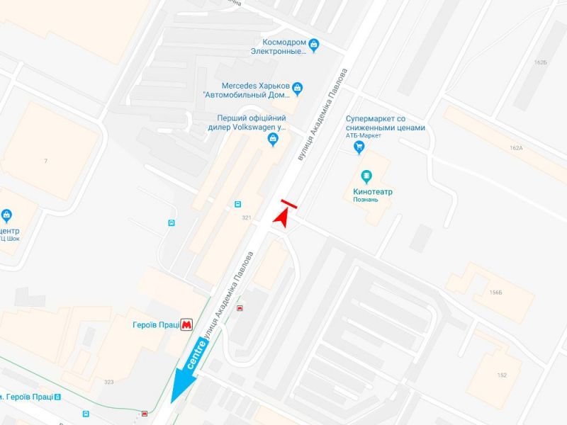 Билборд/Щит, Харьков, Академіка Павлова вул., 160, з центру (VIP) (К-т Познань)