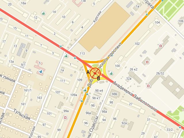 Билборд/Щит, Одесса, Заболотного вул. - Добровольського пр., 98Б