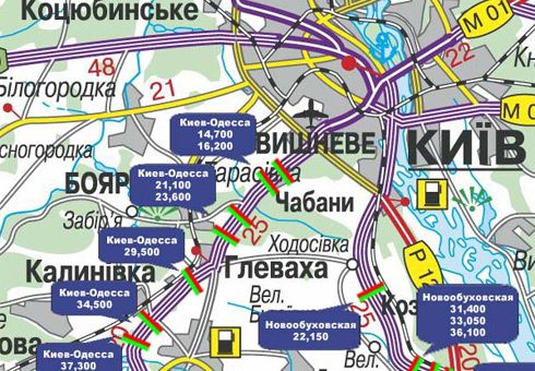 Арка/Реклама на мостах, Трассы, Траса M-05, Київ-Одеса, 16,200