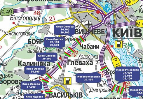 Арка/Реклама на мостах, Трассы, Траса M-05, Київ-Одеса, 21,100