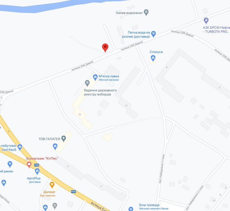 Билборд/Щит, Канев, вул. 206 Дивізії, 12 (район Водоканалу)
