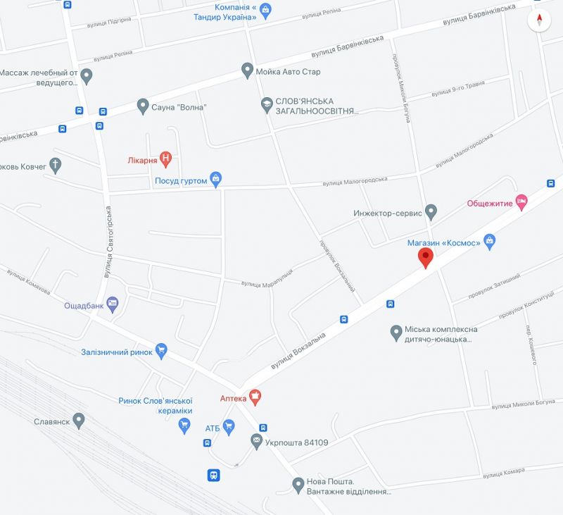 Билборд/Щит, Славянск, вул.Вокзальна, 40 (розподільча смуга руху)