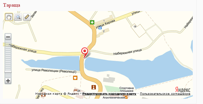 Білборд/Щит, Тараща, на розі вулиць Білоцерківська та Набережна