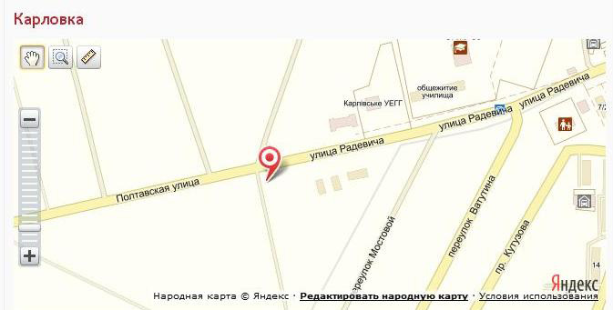 Билборд/Щит, Карловка, вул.Радевича (в районі нафторозвідки)