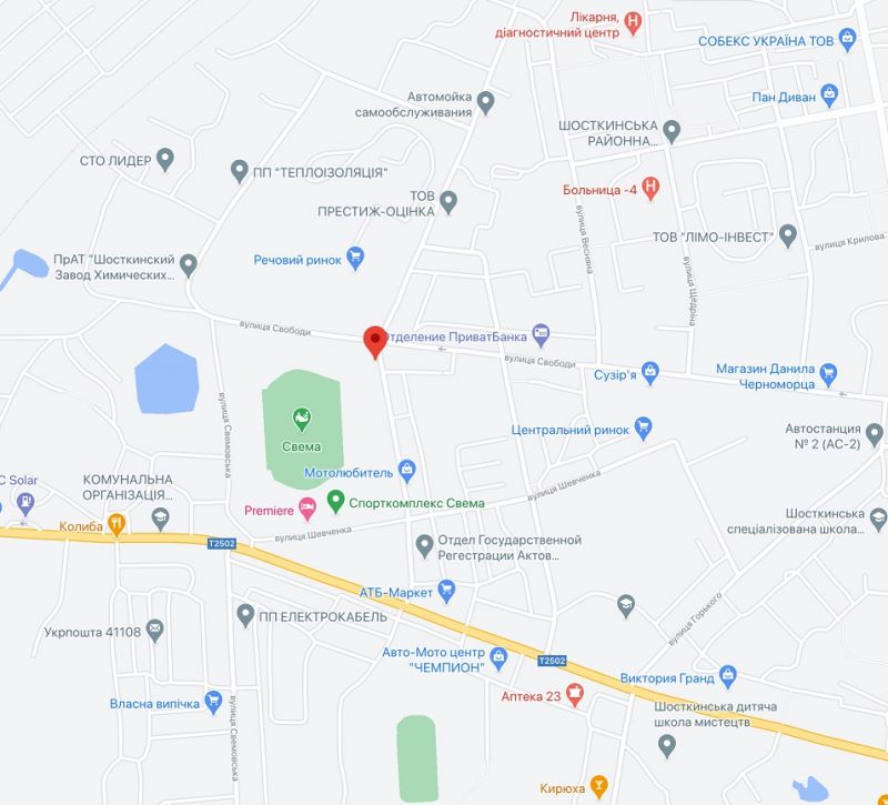 Билборд/Щит, Шостка, пер. Шевченко, 9 (промринок)