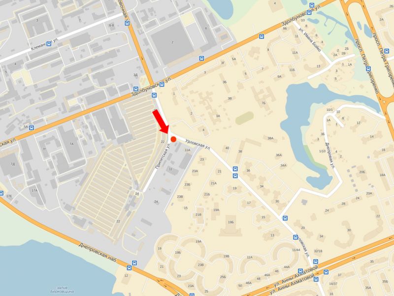 Білборд/Щит, Київ, Урлівська вул. / Прип''ятська вул., в бік Ахматової вул.