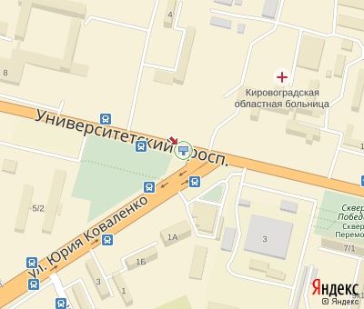 Білборд/Щит, Кропивницький, Університетський пр., - Коваленка вул. (напроти обласної лікарні)
