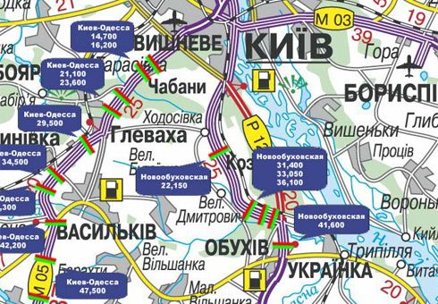 Арка/Реклама на мостах, Трассы, Траса Н-01, Нова Обухівська, 22,150