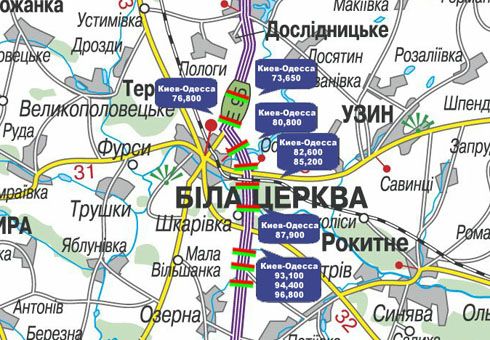 Арка/Реклама на мостах, Траси, Траса M-05, Київ-Одеса, 82,600