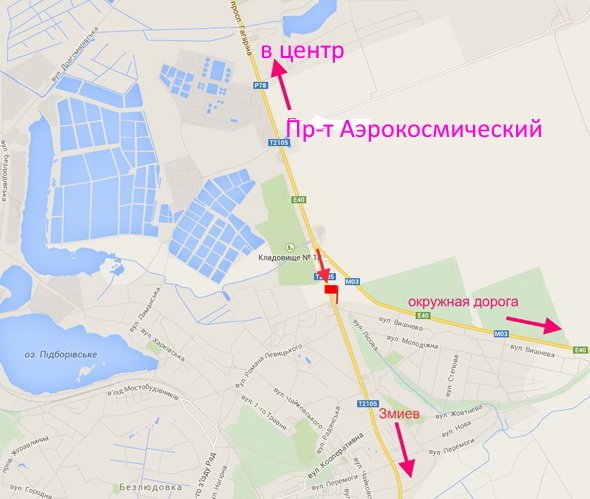 Білборд/Щит, Харків, Пр-т Аерокосмічний - розв'язка з кільцевою- біля АЗС "ОВІС"-із центру