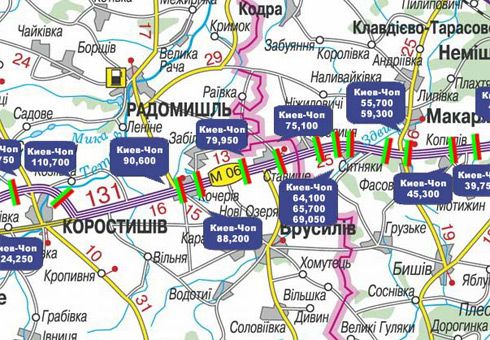 Арка/Реклама на мостах, Трассы, Траса M-06, Київ-Житомир, 79,950