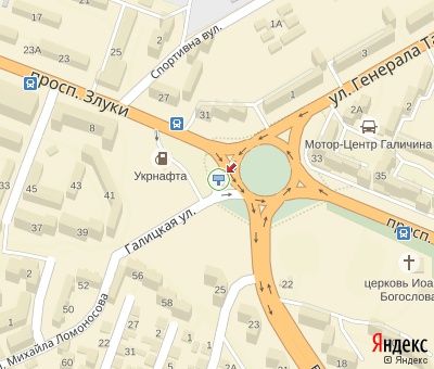 Білборд/Щит, Тернопіль, Злуки вул. - Галицька вул. в центр (напроти АЗС "Укрнафта") чебурашка , лівий