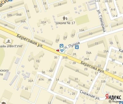 Билборд/Щит, Ивано-Франковск, Пулюя вул. - Берегова вул.,( в центр)