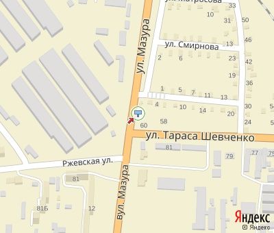 Билборд/Щит, Смела, Мазура вул. - Шевченка вул. (зупинка)