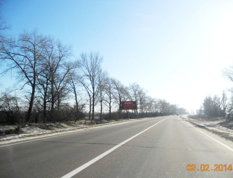 Билборд/Щит, Трассы, Черкаська траса, траса Н-08 "Бориспіль-Дніпро-Запоріжжя", км 9+460 ліво, за 170м до повороту на с. Рогозів, за 550м до АЗС "Укрнафта"