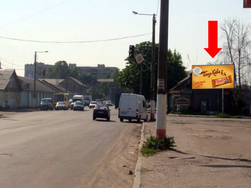 Билборд/Щит, Житомир, Незалежності пр. (кол. Ватутіна вул.) / Грушевського вул. (кол. Котовського вул.), 102, в бік вокзалу