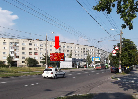 Билборд/Щит, Житомир, Чуднівська вул. (кол. Черняхівського вул.) , 100, біля Інженерно-Технологічного Інституту, на світлофорі