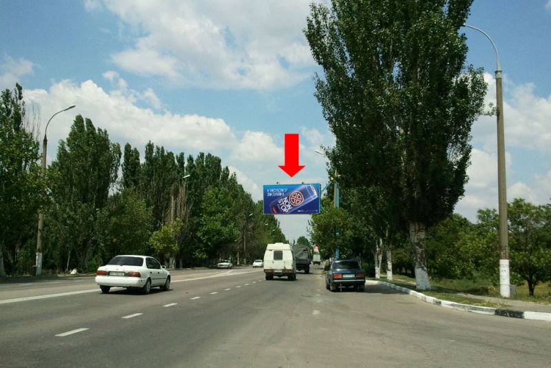 Билборд/Щит, Херсон, Миколаївське шосе, біля АЗС "Укрнафта", з центру (флажок)