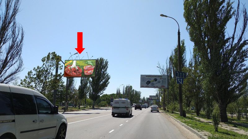 Билборд/Щит, Херсон, Миколаївське шосе, біля АЗС "Укрнафта", в центр (флажок)
