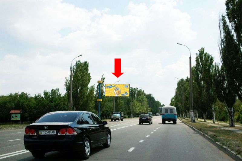 Билборд/Щит, Херсон, Миколаївське шосе, біля газової заправки, в центр (флажок)