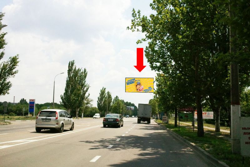 Билборд/Щит, Херсон, Миколаївське шосе, поворот на "Оригінал-Авто", в центр (флажок)