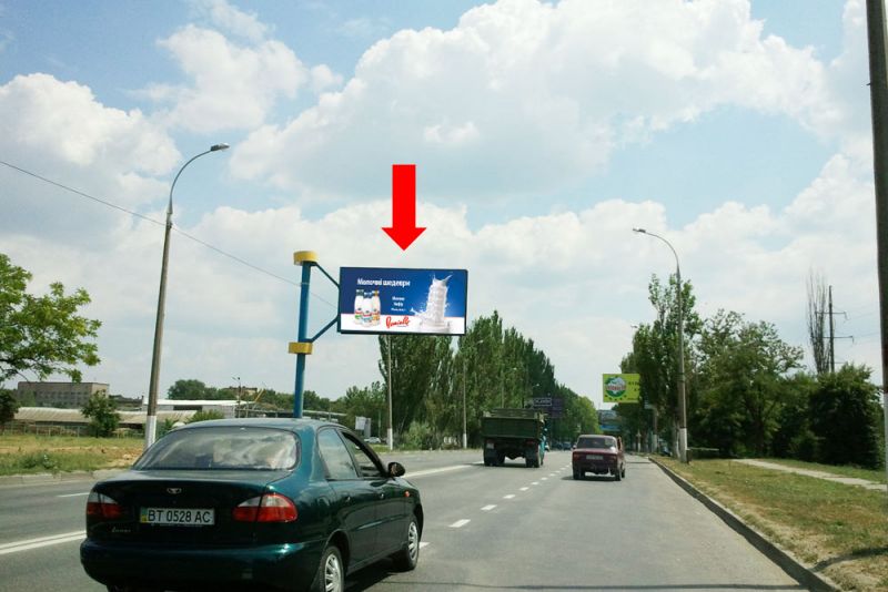Билборд/Щит, Херсон, Миколаївське шосе, біля авторинку, в центр (флажок)
