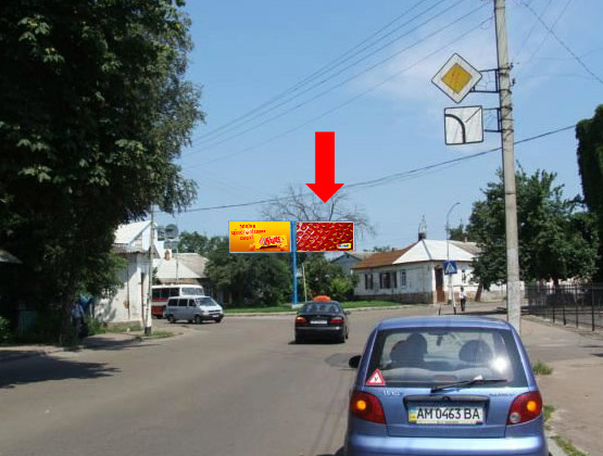 Білборд/Щит, Житомир, Хлібна вул. / Дмитрівська вул., біля музею Корольова, права