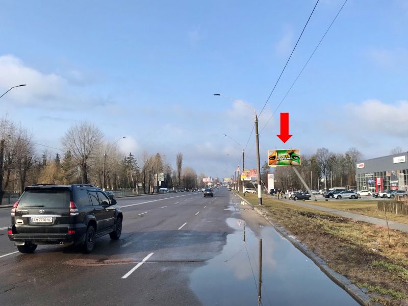 Білборд/Щит, Житомир, Київське шосе, 3, біля Смоківського парку, в центр