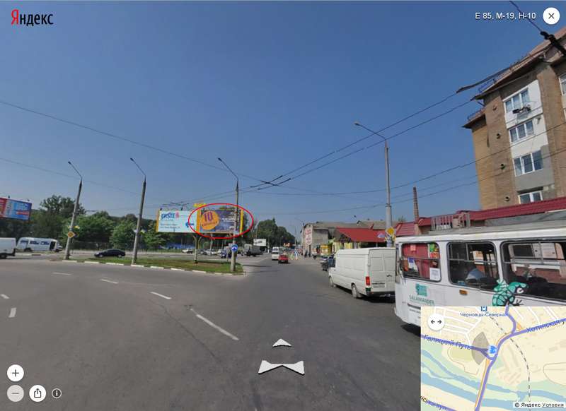 Билборд/Щит, Черновцы, Вокзальна (Гагаріна) - Галицький шлях  БП (з центр)