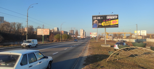 Билборд/Щит, Вышгород, Набережна, на стороні залізничної дороги, 250 м перед поворотом на проспект Шевченка напрямок Хотянівка