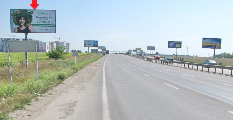 Билборд/Щит, Трассы, Овідіопольська дорога (10+600км),  від розв'язки з Об'їзною дорогою, до Епіцентру, ринку 7 км, в місто