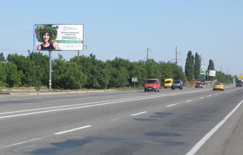 Билборд/Щит, Одесса, Об'їзна дорога (27+270км) перед АЗС ОККО,  до розв'язки Два Стовпи , Авангарда