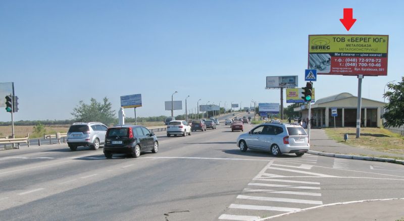 Билборд/Щит, Одесса, Овідіопольська дорога (9+000км) - Епіцентр, к МЕТРО, ТЦ Шостий елемент, к Аеропорту