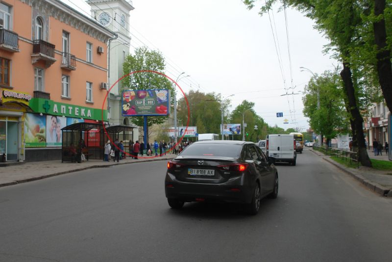 Билборд/Щит, Полтава, вул. Європейська / вул. Шевченка  білборд