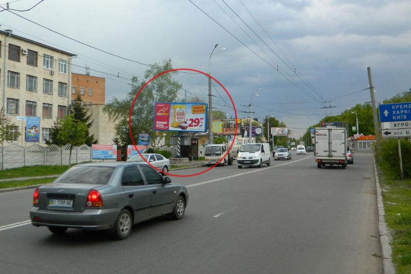 Билборд/Щит, Полтава, вул. Сінна (зуп. «ДТСАФ») білборд
