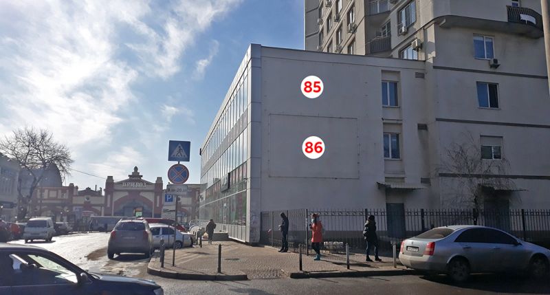 Реклама на фасадах/Брандмауэр, Одесса, ТЦ Александровский, пер Куйбышева № 1,2