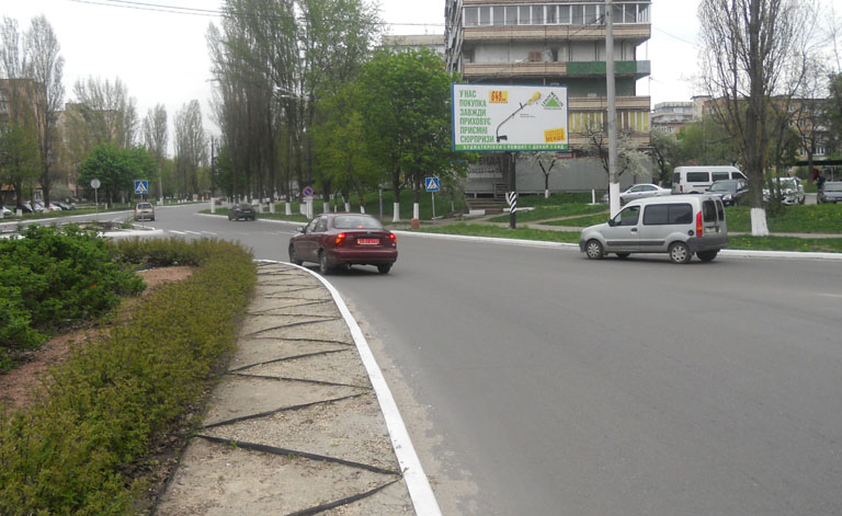 Билборд/Щит, Киев, Вишгород вул.Шолуденко,6-Г/Мазепи/клумба-напр.на набережну (А)