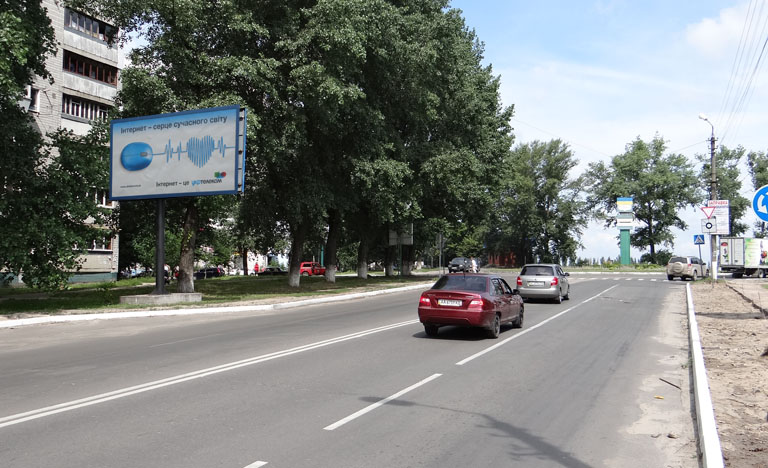 Білборд/Щит, Київ, Боярка вул Білогородська/круг,поворот направо,на Київ (В)