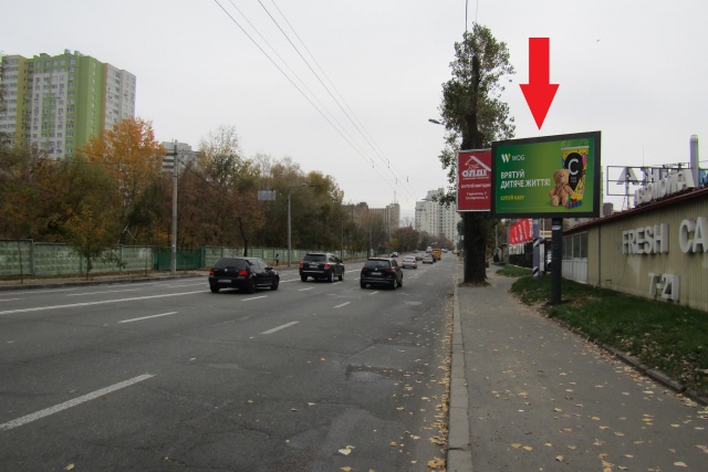 Скролл/Ситиборд, Киев, Юрія Іллєнка (Мельникова вул.) вул., 89а (АЗС "Shell", Сільпо), в напрямку ст.метро Лук'янівка