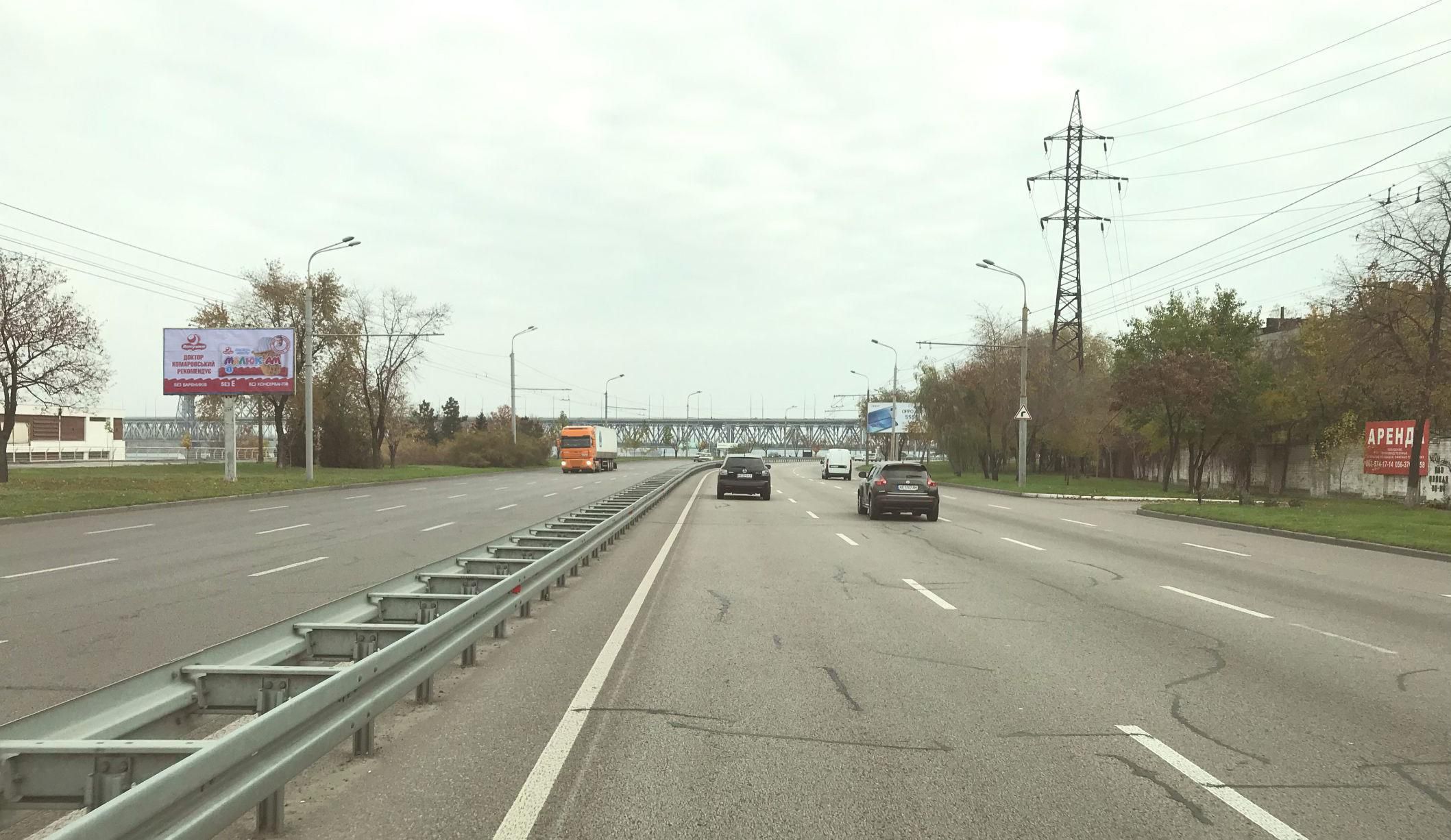 Билборд/Щит, Днепр, Заводская Набережная ул., яхтклуб "Прибой", в центр
