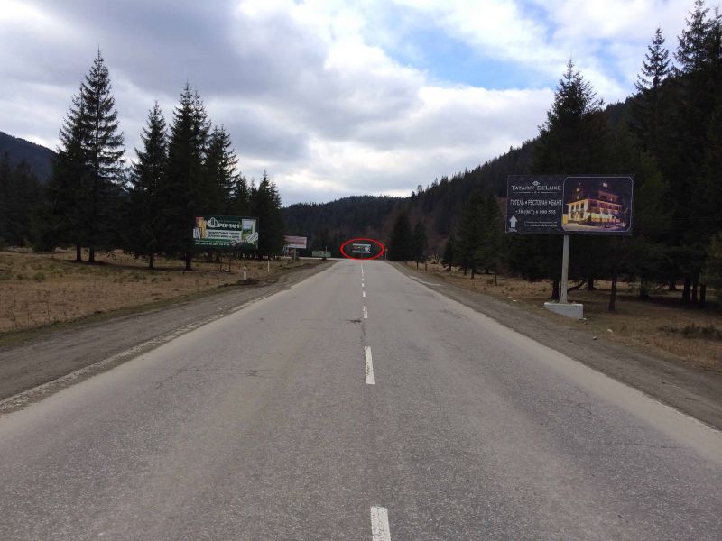 Билборд/Щит, Татаров, Траса Н-09 Мукачево-Львів, виїзд з села, напрямок руху на Буковель