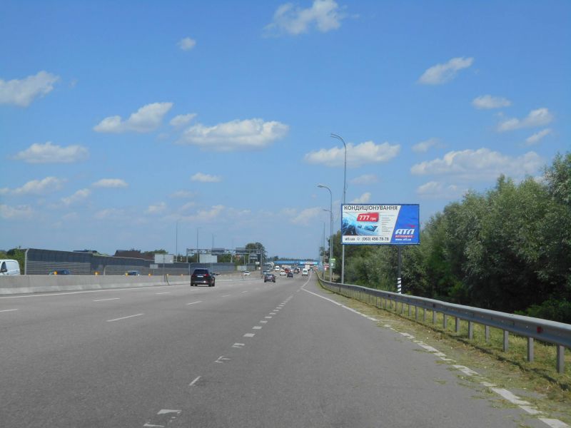 Билборд/Щит, Трассы, смт. Глеваха, траса М-05 Київ-Одеса, км 26+030 ліво, біля розв'язки на м. Васильків, за 55м до автобусної зупинки