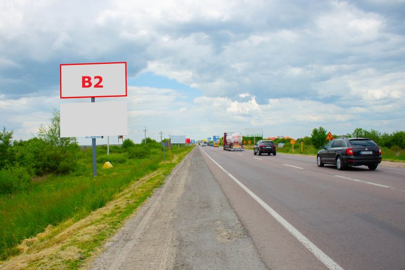 Билборд/Щит, Трассы, М-10 Західний обхід м. Львова , км 13+600, праворуч, між гот. Панська Гора та ТРЦ King Cross Leopolis в сторону ТРЦ King Cross Leopolis (верхній)