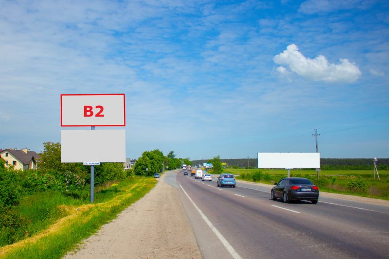 Билборд/Щит, Трассы, М-10 Західний обхід м. Львова , км 3+400, праворуч, Рудно 3 км, в сторону Рясне (верхній)