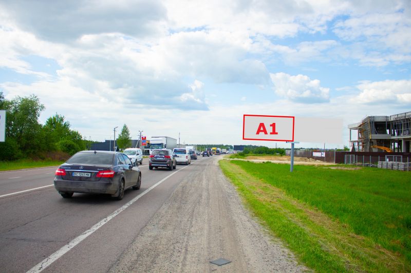 Билборд/Щит, Трассы, М-10 Західний обхід м. Львова , км. 9+000, ліворуч, Обїздна М-10, Західний обхід м. Львів,  с.Скнилів в сторону МETRO (лівий)