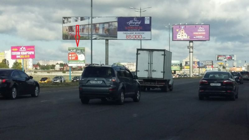 Білборд/Щит, Київ, Большая окружная  1000 м.от Жилянского моста